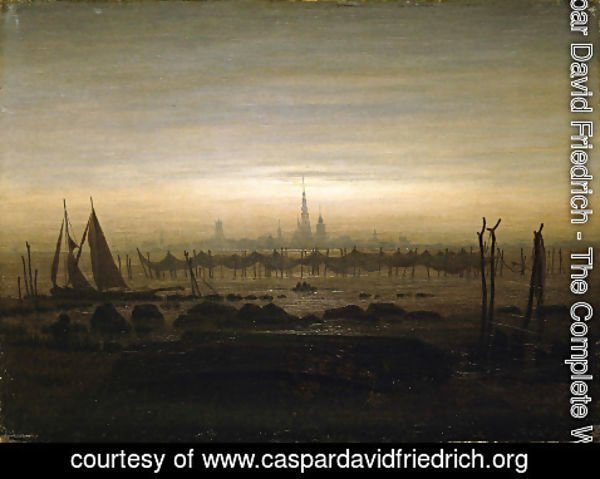 Caspar David Friedrich - Griefswald in the Moonlight