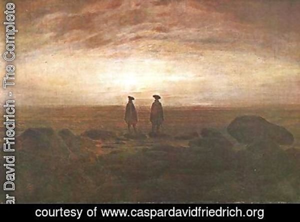 Caspar David Friedrich - Two Men by the Sea at Moonrise