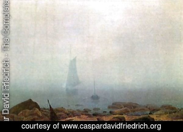 Caspar David Friedrich - Sea beach in the fog