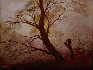 Caspar David Friedrich - Trees in the moonlight