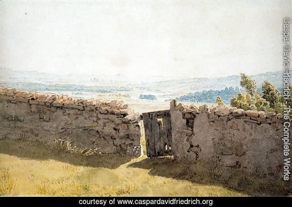 Landscape with Crumbling Wall