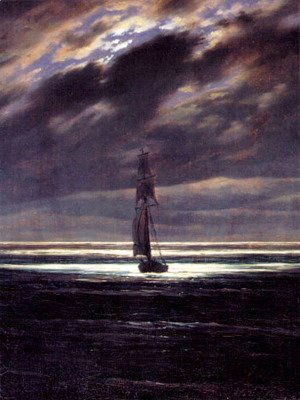 Caspar David Friedrich - Seascape in the Moonlight (ca. 1835)