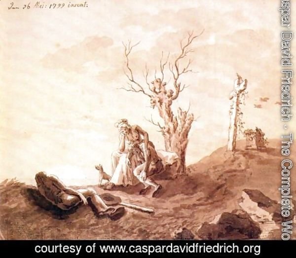 Caspar David Friedrich - Funeral scene at the beach