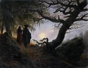 Caspar David Friedrich - Man and Woman Contemplating the Moon c. 1824
