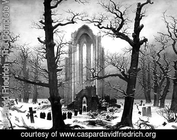 Caspar David Friedrich - Monastery Graveyard In The Snow