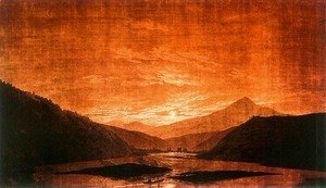 Mountainous River Landscape (Night Version) 1830-35