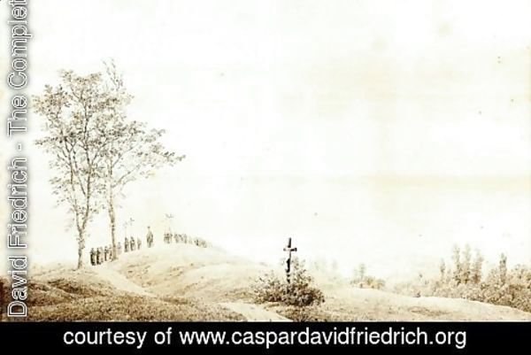 Caspar David Friedrich - Pilgrimage at Sunset (Sunrise)