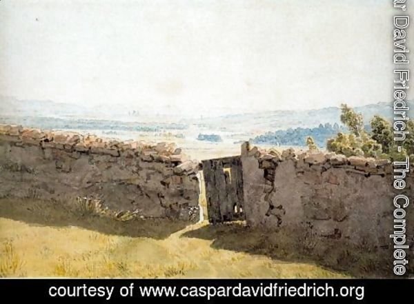 Caspar David Friedrich - Landscape with Crumbling Wall