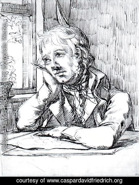 Caspar David Friedrich - Self-portrait with Raised Arm