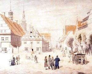 Caspar David Friedrich - The Marketplace in Greifswald