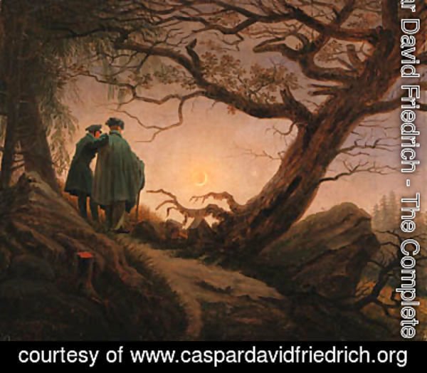 Caspar David Friedrich - Zwei Mnner in Betrachtung des Mondes