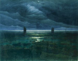 Caspar David Friedrich - Seashore By Moonlight