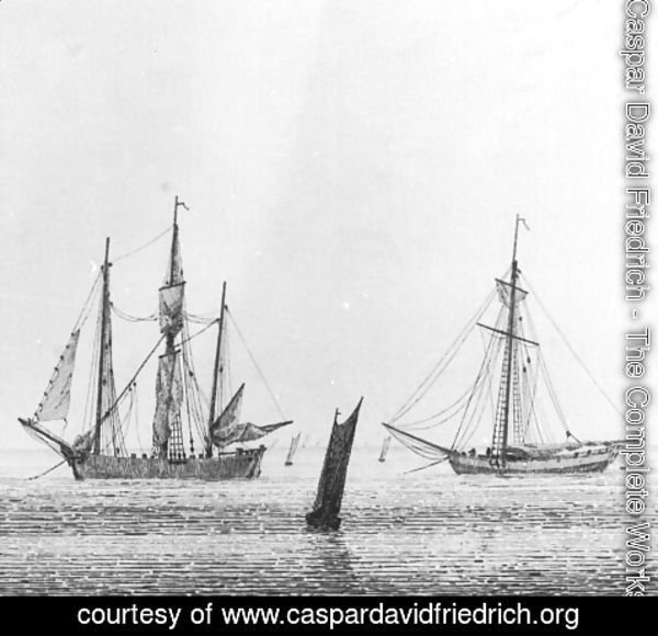 Caspar David Friedrich - Sea with ships