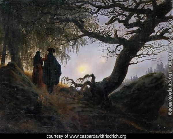 Man and Woman Contemplating the Moon c. 1824