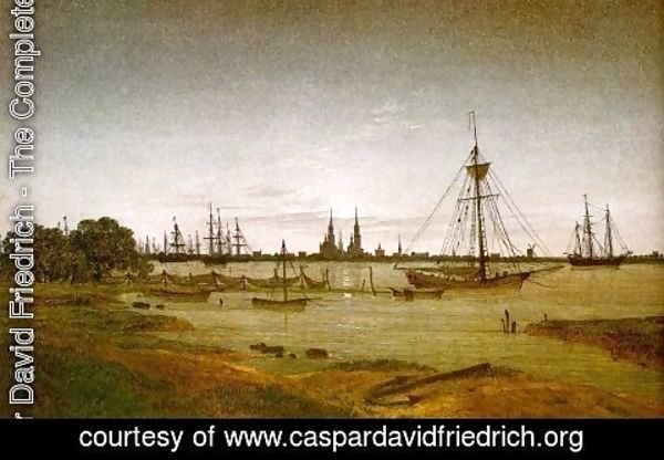 Caspar David Friedrich - Port by Moonlight 1811