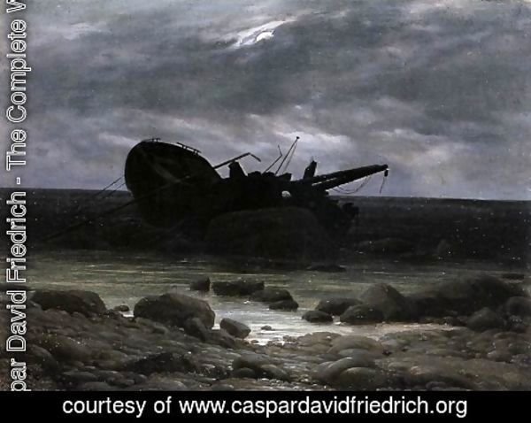 Caspar David Friedrich - Wreck in the Moonlight c. 1835